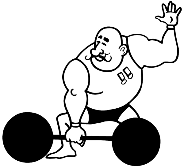 Strong man weight lifter vinyl sticker. Customize on line. Entertainment And Circus 033-0266
